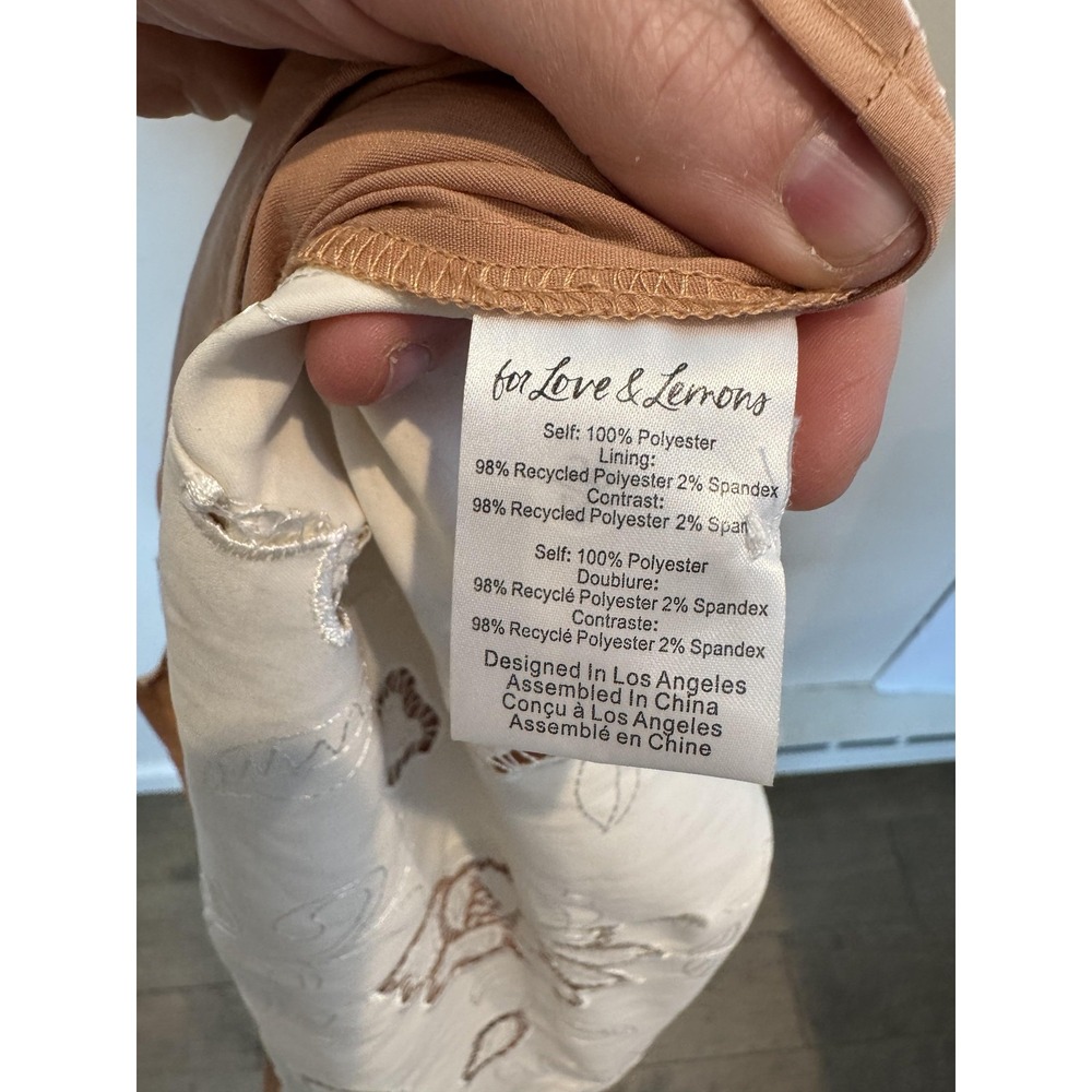 For Love & Lemons Dress Womens Small Ivory Floral Embroidered Slip Mini CD2642 - Picture 11 of 12